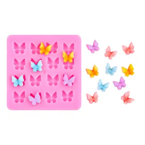 Mini Butterfly Silicone Mold 3D Fondant Chocolate Cake Baking Mold Handmade Resin Clay Craft Decor Tool Accessories
