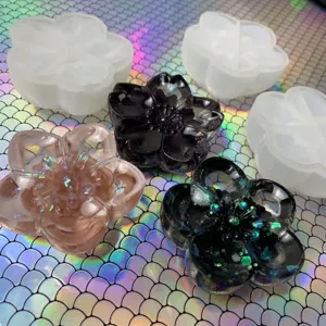 Καλούπι σιλικόνης λουλούδι καθρέφτη 3D DIY εποξειδική ρητίνη χειροποίητη διακόσμηση