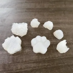 DIY crystal epoxy cat paw glitter silicone mold set, detailed view of resin accessories.
