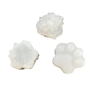 DIY epoxy resin cat claw silicone molds with glitter texture, 3pcs cute white paw shaped.