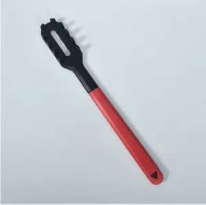 Praktische hitzebestaendige Silikon Nudelgabel Spaghettiloeffel Kuechenhelfer rot schwarz