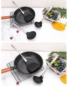 Stainless steel silicone kitchen utensils set non-stick cookware spatula ladle set for cooking