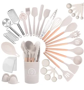 43pcs silicone kitchen utensil set non-stick heat-resistant cooking tools with storage holder