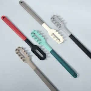 Bunte Silikon Nudelgabel mit langem Griff Kuechen Kochloeffel hitzebestaendig fuer Spaghetti.
