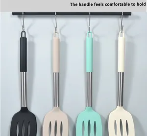 Paletta da cucina in silicone con manico in acciaio inossidabile, resistente al calore.