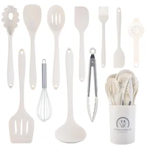 12-Piece Heat-Resistant Silicone Kitchen Utensils Set with Holder Non-Stick Cookware