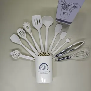 12-piece heat-resistant silicone kitchen utensil set with holder, non-stick cookware spatula