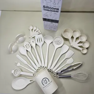 28-piece silicone kitchen utensil set heat resistant nonstick cookware spatula tools