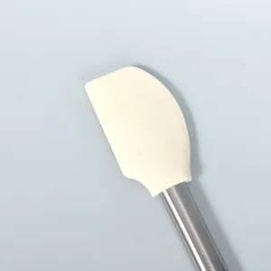 Stainless steel handle silicone spatula for baking and kitchen cream mixing main view