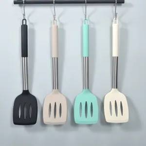 Spatola da Cucina in Silicone Resistente al Calore con Manico Tubolare in Acciaio Inossidabile Utensile Antiaderente