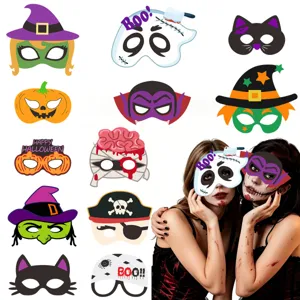 Halloween Theme Party Decoration Masks Cartoon Paper Mask Photo Props For Masquerade Cosplay Dress Up Decor