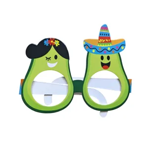 Gafas de fiesta de aguacate divertidas con diseño de dibujos animados para verano.