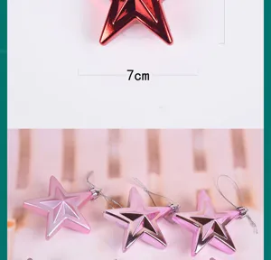 Adorno de estrella de Navidad 3D de 7cm para decoracion colgante de arbol de fiestas.