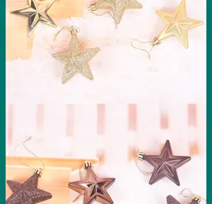 Adornos de estrella de Navidad 3D de 7 cm con acabado brillante para arbol.