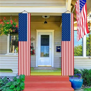 Juego de pancartas de puerta con bandera americana para fiesta del día de la independencia