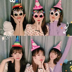 Funny birthday party photo glasses and cute cone hat set for party celebration events