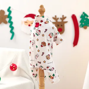 Pijama navideño PETCIRCLE para perros, ropa de invierno cálida para cachorros con estampado.
