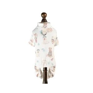 Cute pet dog jumpsuit soft comfortable autumn winter home wear cute puppy print pet clothes