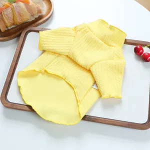 Maglione strutturato giallo per animali domestici cani piccoli cuccioli vestiti invernali