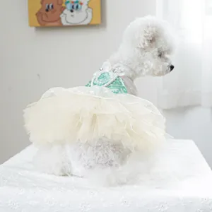 PETCIRCLE Menta Verde Cucciolo Tutù Vestito Carino Animale Domestico Festa Abbigliamento