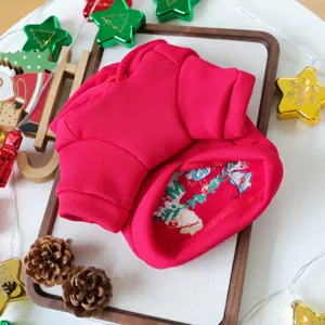 Simpatico felpa con cappuccio di Natale per cani, abbigliamento invernale caldo per cuccioli.