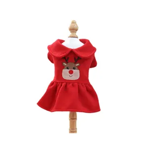 Süßes Weihnachten Rentier Haustier Kleid für kleine Hunde winterwarme Welpenkleidung
