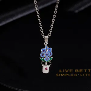 Vintages buntes Öltropfen Blumen Anhänger Halskette für Damen, elegante Schlüsselbeinkette.