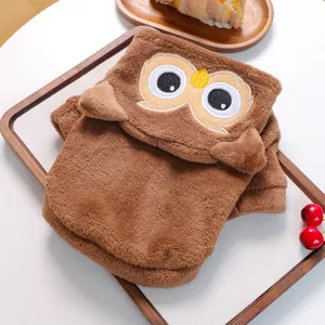 Pet plush costume cute owl design warm winter apparel for small dogs and puppies