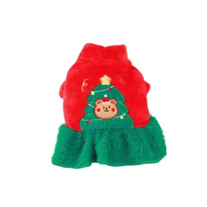 Simpatico vestito di Natale per cani peluche inverno cucciolo vestiti con bel ricamo.