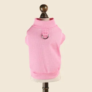 Pull tricoté rose pour chien avec anneau D, vêtement chaud pour petits chiens et chats en hiver.