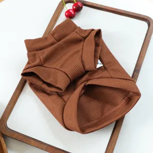 Pull pour animaux en gaufre marron pour petits chiens chats, vêtement chaud d'hiver confortable.