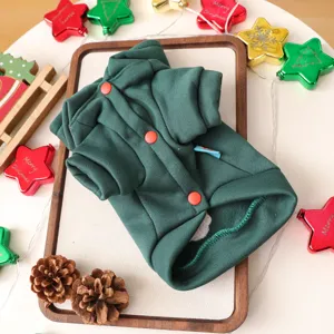 Groene huisdier hoodie voor kleine honden, schattige winter Kerst feest hondentrui.