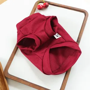 Pull rouge gaufre pour chien de compagnie vetements mignons d'hiver pour chats et petits
