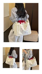 Grande capacità borsa da viaggio in tela sport fitness tempo libero leggero borsa bagaglio donna