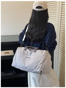Large capacity travel duffel bag lightweight cross body fitness bag with shoe compartment