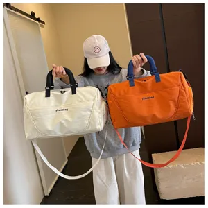 Large capacity travel duffel bag, casual sportswear shoulder bag with dry wet separation storage.