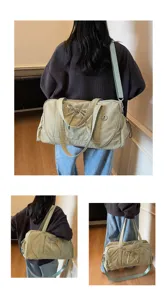 Large capacity travel duffel bag with shoulder strap, waterproof fitness gym bag for women.