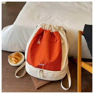 Sac a dos a cordon portable avec compartiment etanche pour natation fitness et sport
