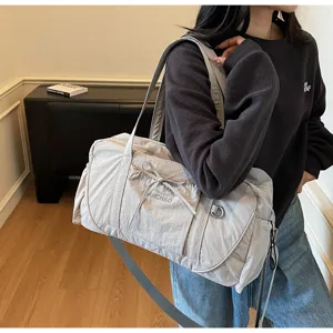Large capacity shoulder duffel bag for short travel, waterproof fitness and gym luggage bag.