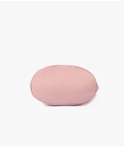 Sac seau rose vue de détail du fond, sac bandoulière en tissu de couleur unie simple