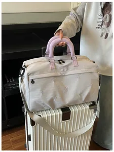 Large capacity travel duffel bag with dry wet separation, lightweight gym luggage bag for short trips.