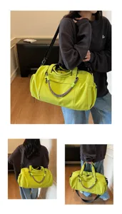 Gran bolsa de viaje impermeable para mujer, bolso deportivo fitness con separación húmeda