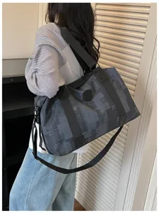 Large capacity travel duffel bag for women gym fitness sports overnight weekender bag grey