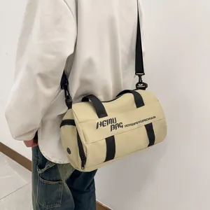 Large Capacity Waterproof Oxford Cloth Sports Gym Bag Dry Wet Separation Cylindrical Travel Duffel Bag For Men Women