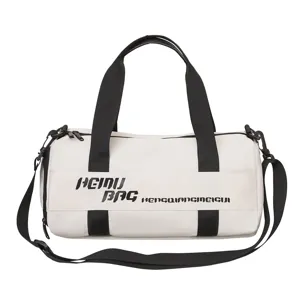 Cylindrical gym duffel bag for sports and travel with large capacity and dry wet separation.