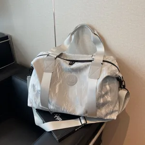 Large Capacity Travel Duffel Bag Waterproof PU Leather Gym Bag Wet Dry Separation Sports Luggage Handbag For Women Men