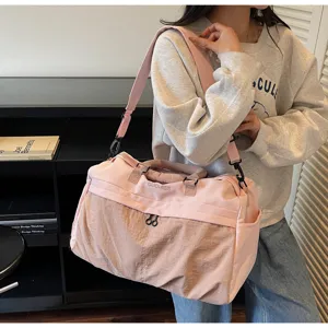 Große multifunktionale Reise-Duffle-Bag für Damen, rosa Fitness-Sport- und Geschäftsgepäck.