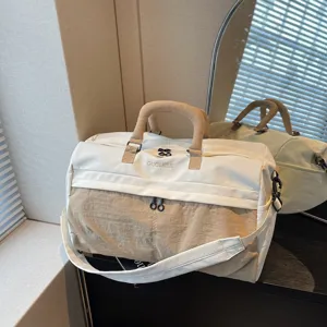 Multifunktionale Reisetasche für Damen, große Kapazität Fitnessstudio Sporttasche beige.