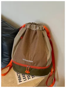 Grand sac à dos cordon de serrage séparation sec humide pour sport fitness et voyage.