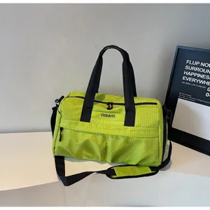 Sac de sport à carreaux vert grande capacité voyage fitness bandoulière bagage fourre-tout